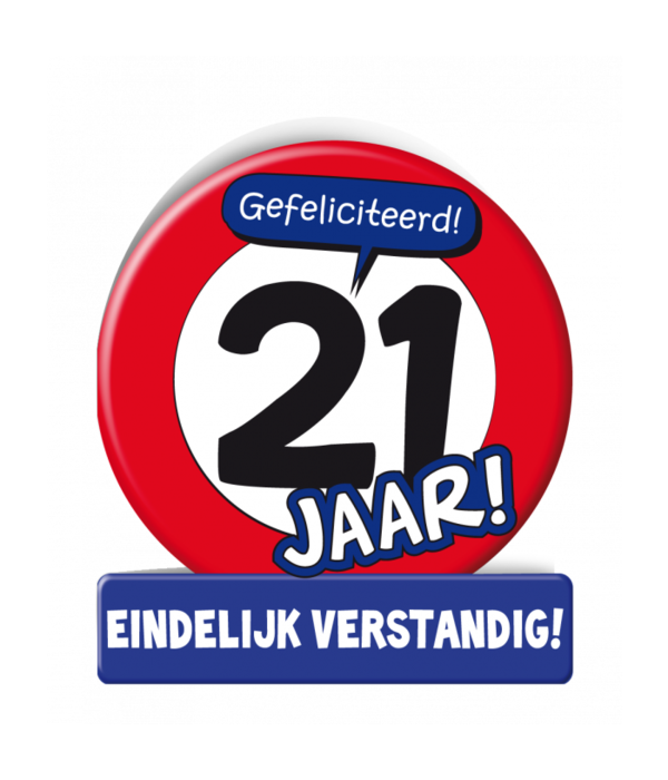 Wenskaart Verkeersbord 21 Jaar
