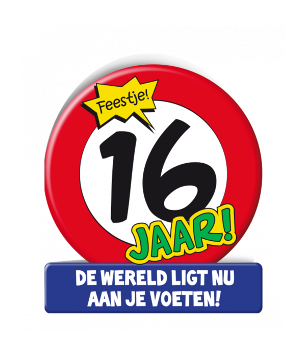 Wenskaart Verkeersbord 16 Jaar