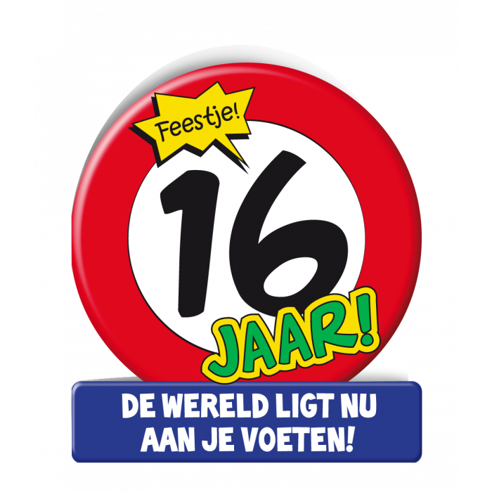 Wenskaart Verkeersbord 16 Jaar