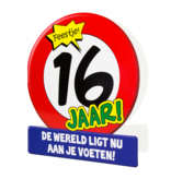 Wenskaart Verkeersbord 16 Jaar