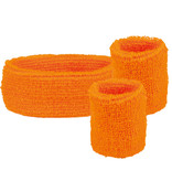 80's zweetband set neon oranje