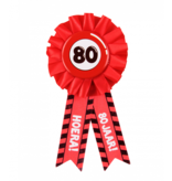 Party Rozet Rood 80 Jaar