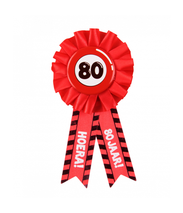 Party Rozet Rood 80 Jaar