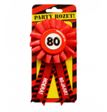 Party Rozet Rood 80 Jaar