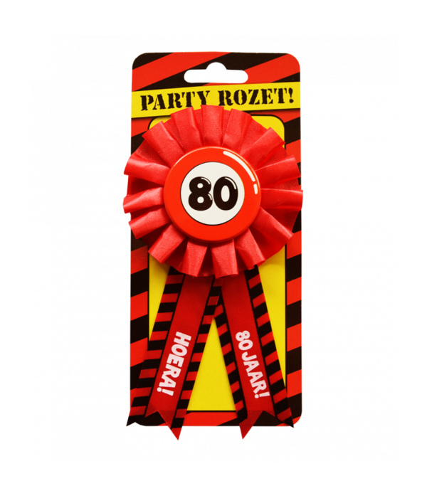 Party Rozet Rood 80 Jaar