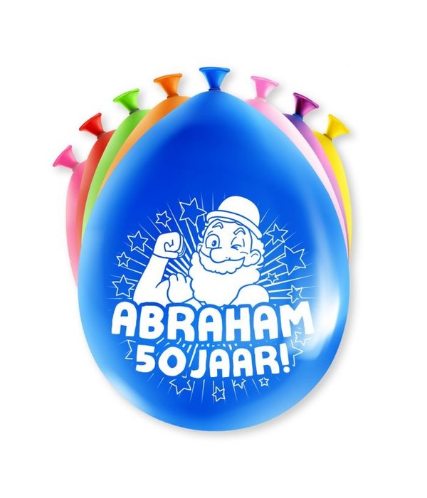 Party Ballonnen Abraham 50 Jaar - 8 Stuks