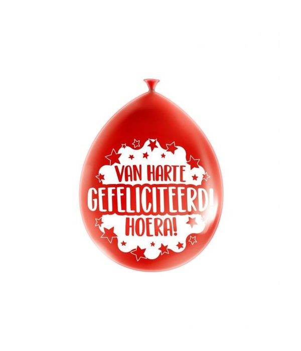 Party Ballonnen Gefeliciteerd - 8 Stuks