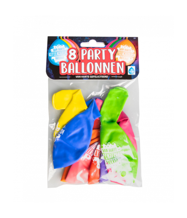 Party Ballonnen Gefeliciteerd - 8 Stuks