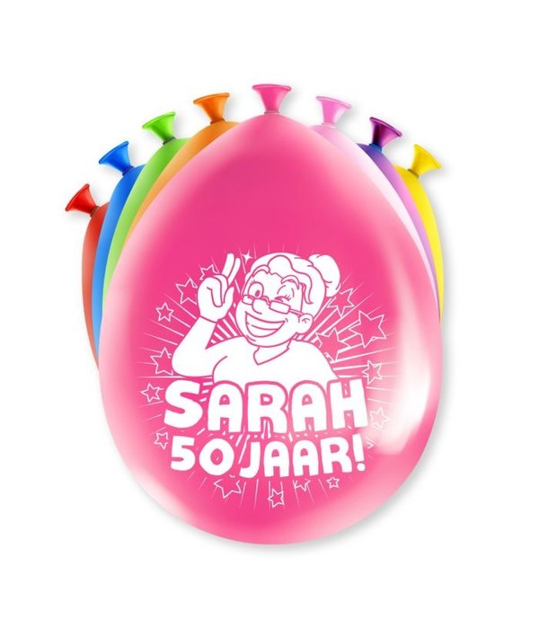 Party Ballonnen Sarah 50 Jaar - 8 Stuks