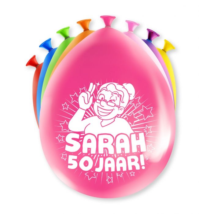 Party Ballonnen Sarah 50 Jaar - 8 Stuks afbeelding