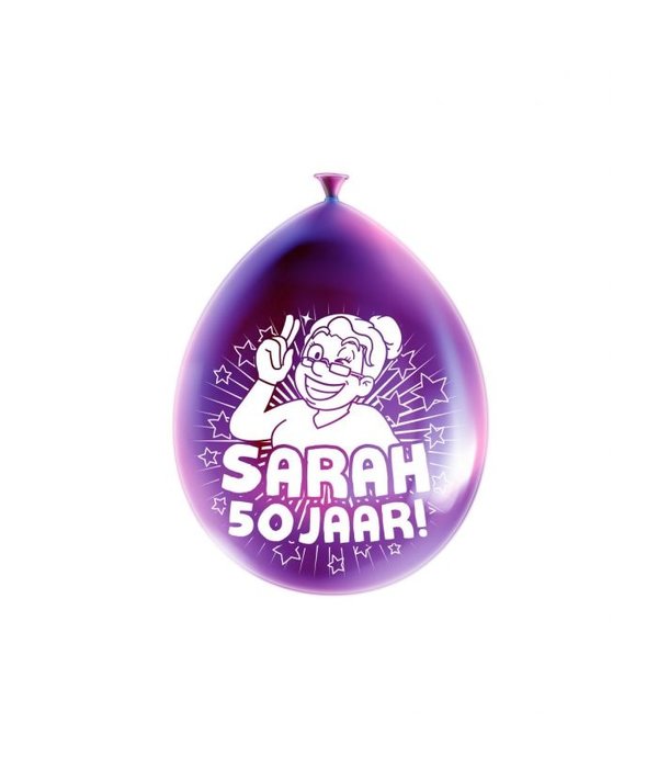 Party Ballonnen Sarah 50 Jaar - 8 Stuks