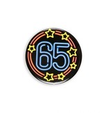 Neon Button 65 Jaar (5,5cm)