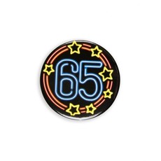 Neon Button 65 Jaar (5,5cm)