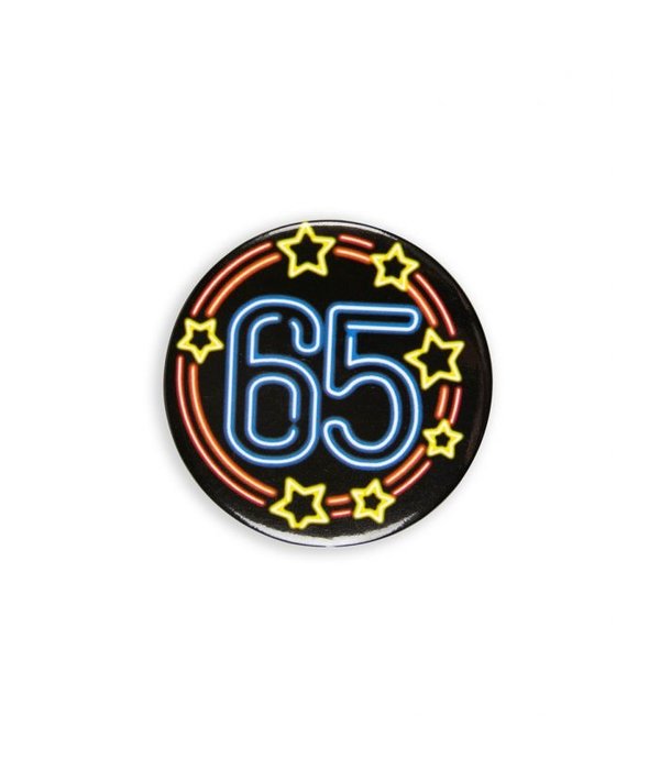 Neon Button 65 Jaar (5,5cm)