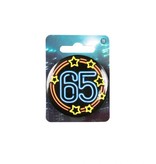 Neon Button 65 Jaar (5,5cm)