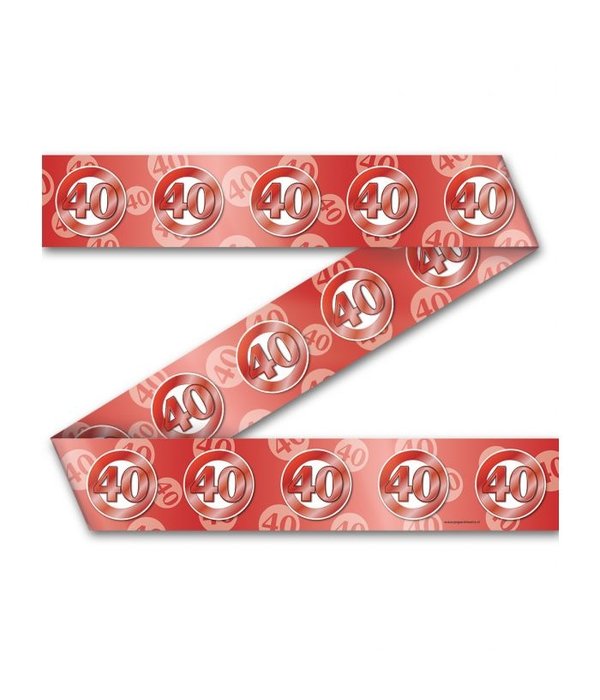 Afzetlint 40 Jaar Rood (12m)