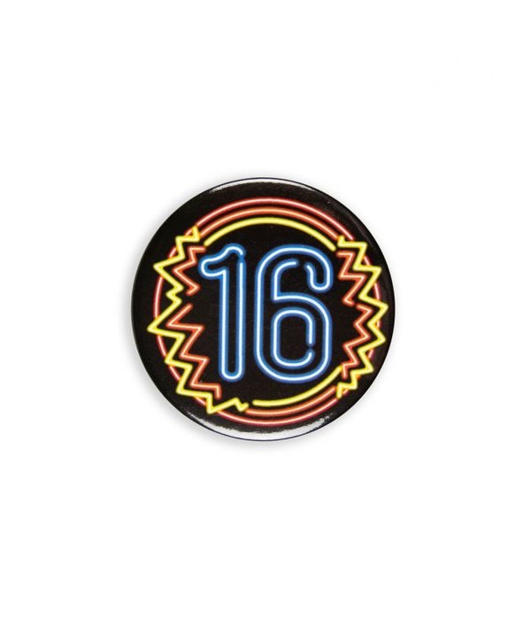 Neon Button 16 Jaar (5,5cm)
