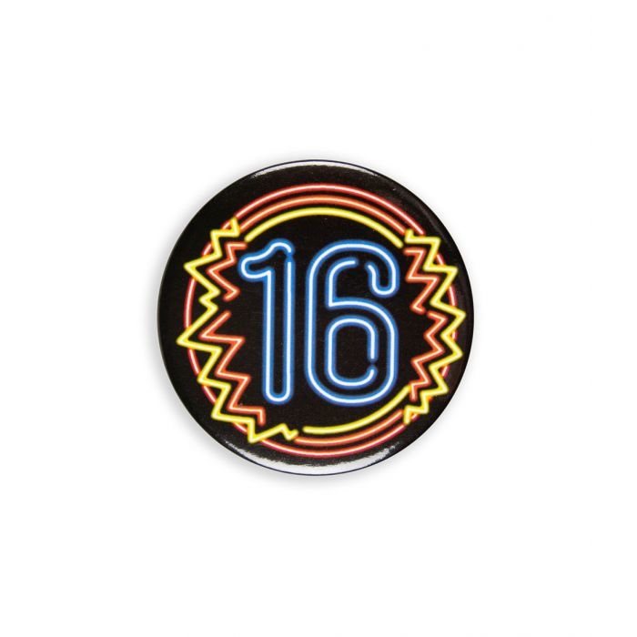 Neon Button 16 Jaar (5,5cm)