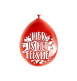 Ballonnen 'Hier is het feestje' (8st)