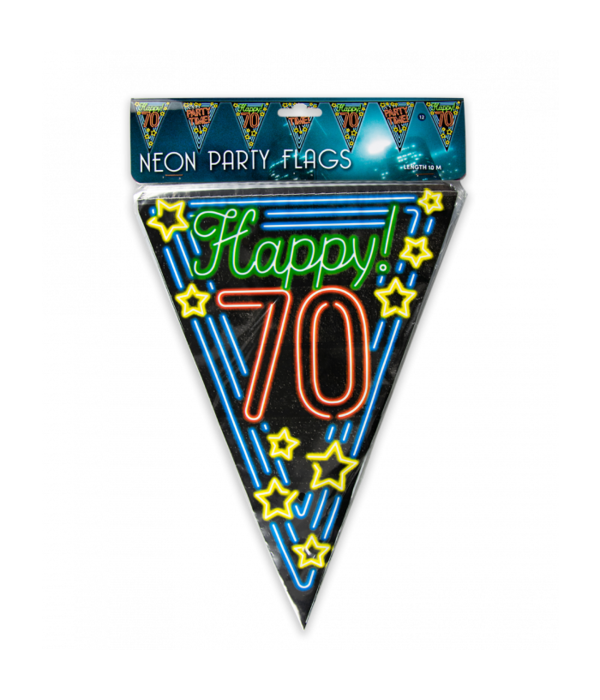 Vlaggenlijn 70 Jaar Neon  - 10 meter