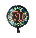 Neon Folieballon 70 jaar - 46cm
