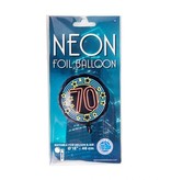 Neon Folieballon 70 jaar - 46cm