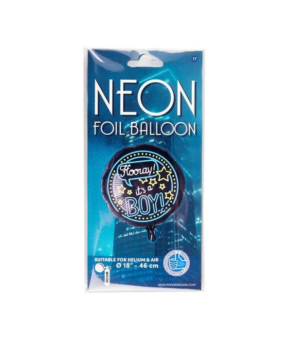 Neon Folieballon It's a boy - 46cm
