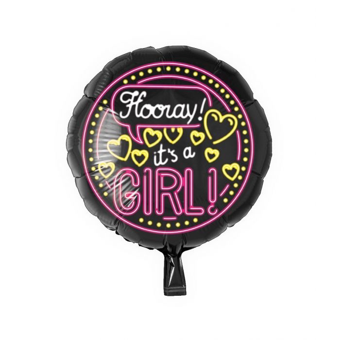 Neon Folieballon It&apos;s a girl - 46cm