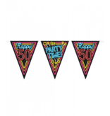 Party Vlaggenlijn Neon 50 Jaar - 10m