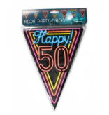 Party Vlaggenlijn Neon 50 Jaar - 10m