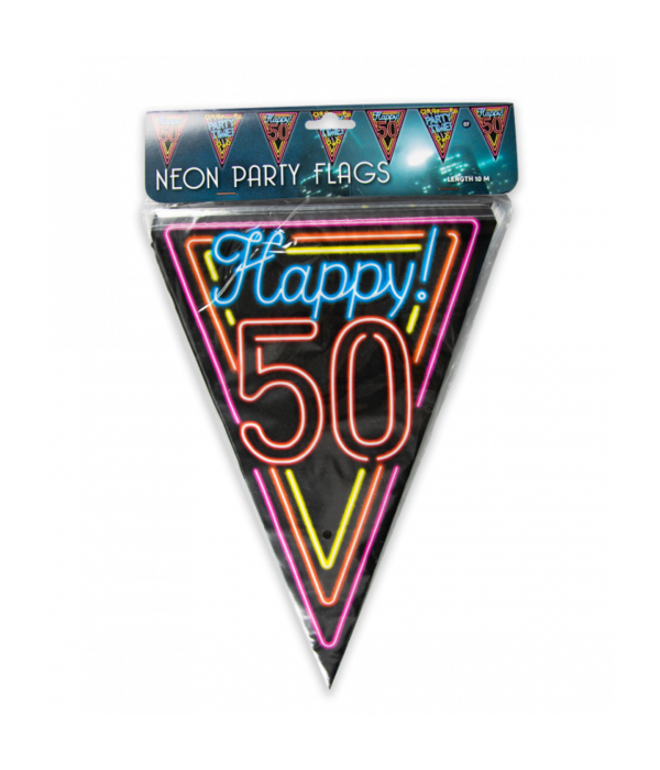 Party Vlaggenlijn Neon 50 Jaar - 10m