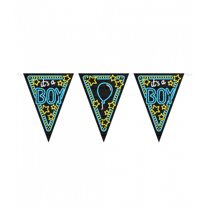 Neon Vlaggenlijn It's a boy - 10m