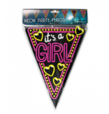 Neon Vlaggenlijn It's a girl - 10m