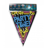 Neon Vlaggenlijn Party time - 10m