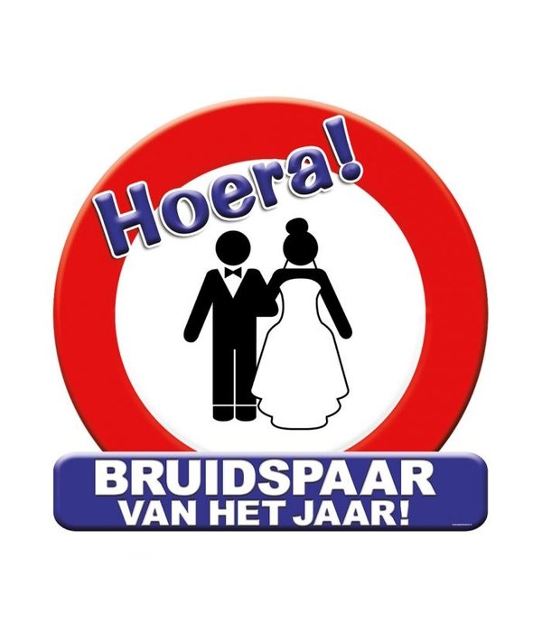 Huldeschild Bruidspaar Verkeersbord