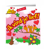 Wenskaart - Ik vind je lief cartoon