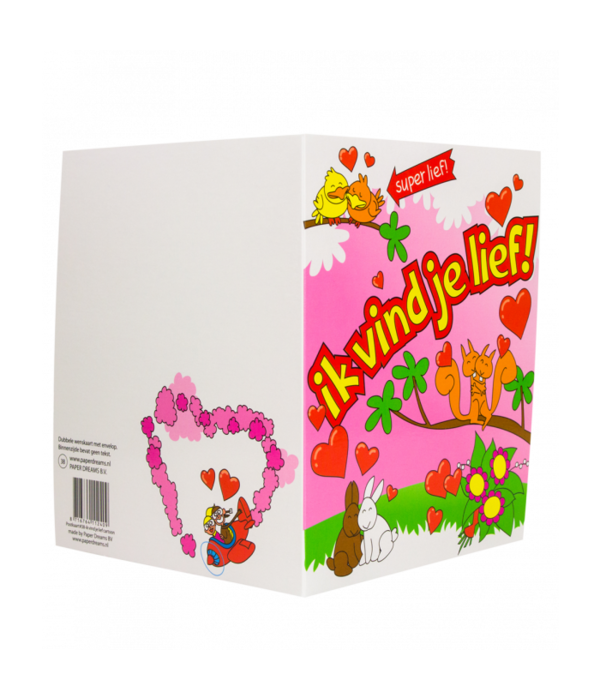 Wenskaart - Ik vind je lief cartoon