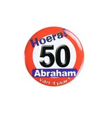 Button klein Abraham Verkeersbord