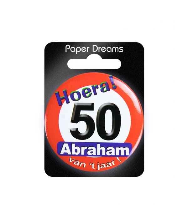 Button klein Abraham Verkeersbord