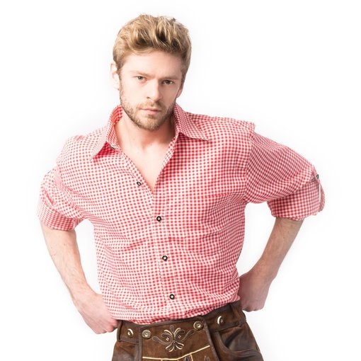 Trachten Blouse Deluxe Rood/Wit