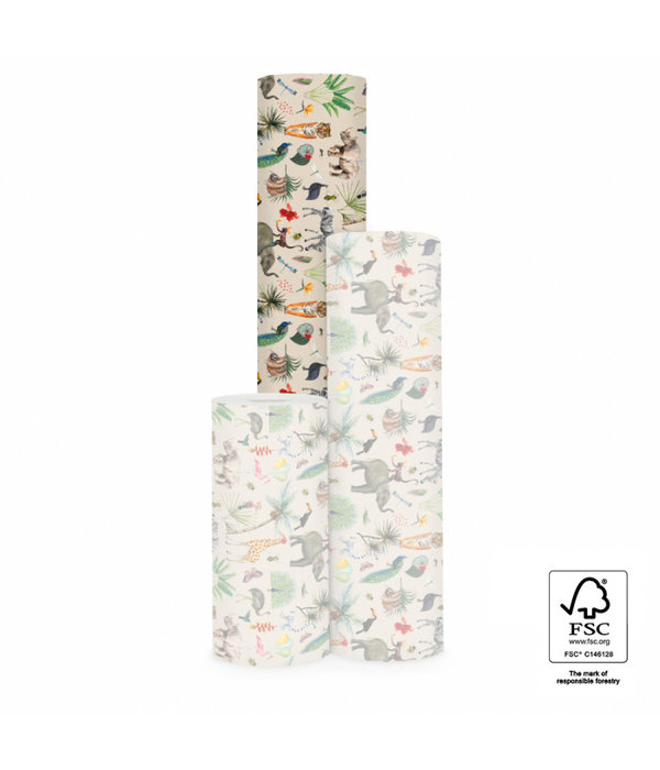 Rol Inpakpapier Jungle Dieren en Planten