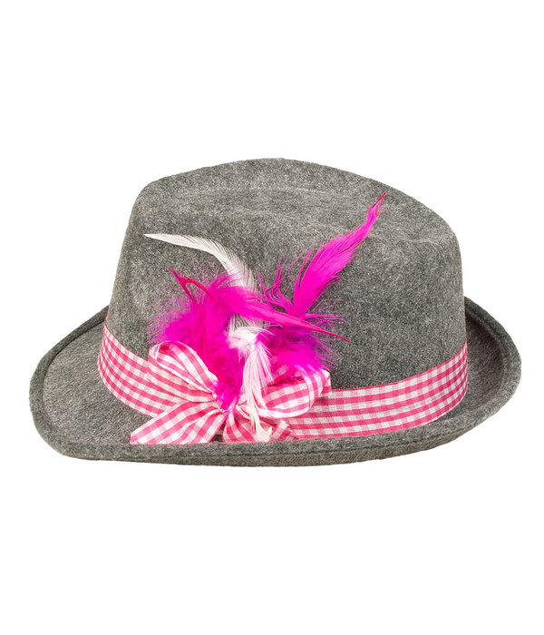 Apres Ski Hoed Grijze/Roze Wiesn