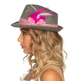 Apres Ski Hoed Grijze/Roze Wiesn