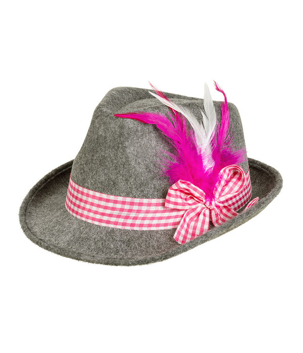 Apres Ski Hoed Grijze/Roze Wiesn