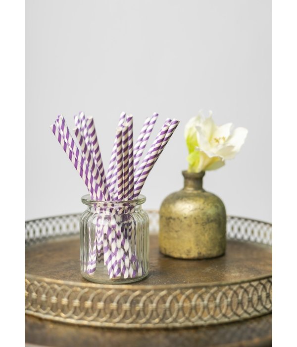 Rietjes Paars/Wit Gestreept (20st)