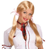 Pruik schoolmeisje blond