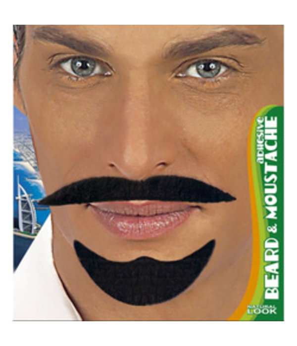 Baard en snor zwart Arabier