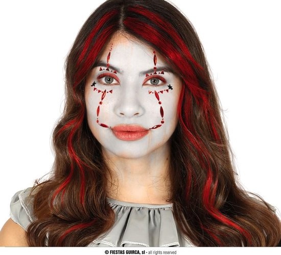 Gezichtsjuwelen Stickers Horror Clown 