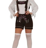 Tiroler Lederhose  Dames Donkerbruin