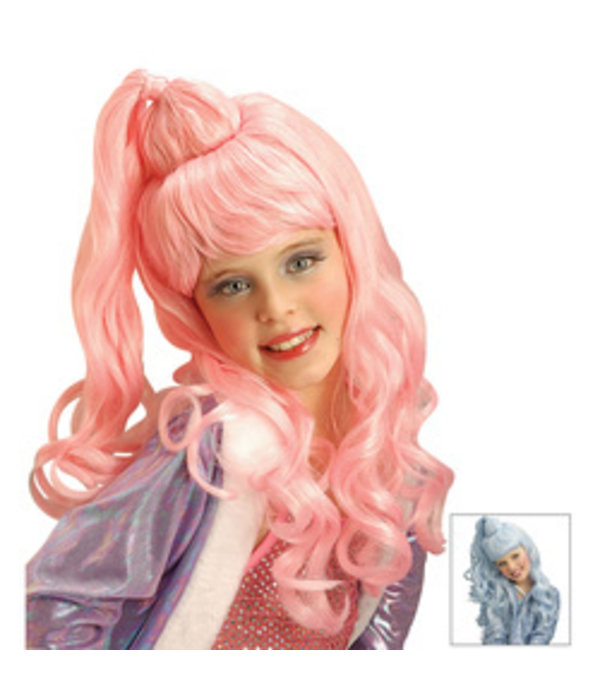 Pruik kind Jazz girl roze